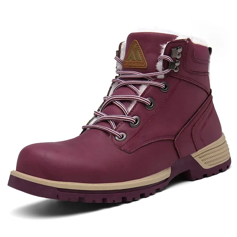 Зимняя обувь; мужские армейские ботинки; уличные кроссовки; зимние ботинки унисекс; ботинки на платформе; военные ботинки; обувь на плоской подошве; botas hombre - Цвет: Бордовый