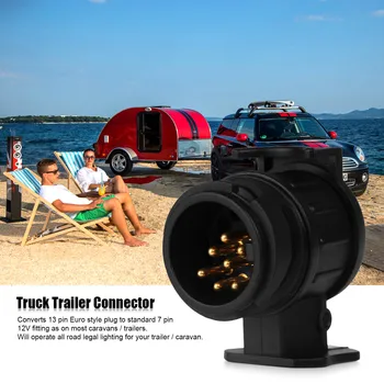 

Durable 13 To 7 Pin Trailer Adapter Trailer Wiring Connector Socket Plug 12V Remolque Trailer Car Truck Caravan Electrical