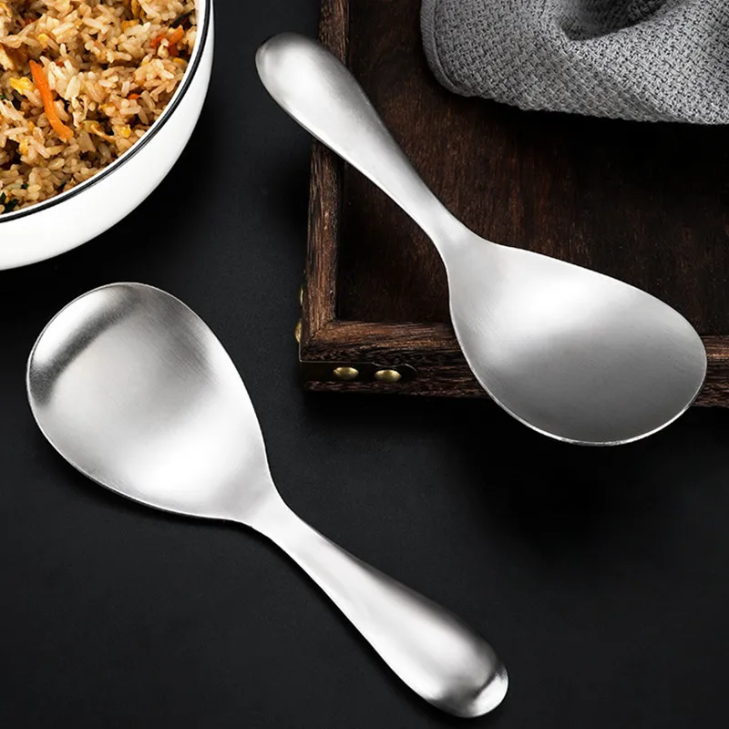 304 Stainless Steel Long Handle Rice Soup Spoon Ladle Household Cooking Utensils for Kitchen Accessories Tableware
