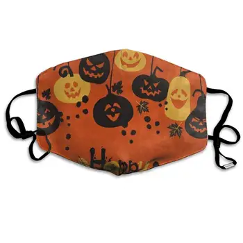 

Happy Halloween Hipster Pumpkin Bat Great Dust Mouth Mask Reusable Anti-Dust Face Mask Adjustable Earloop Skin Protection