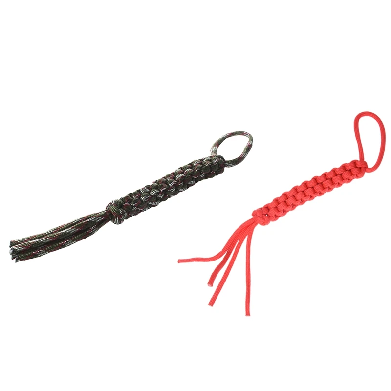 2 шт Lanyard Paracord квадратный Плетеный Lanyard для ножей/фонарей/ключей/usb-накопителей, камуфляж и красный