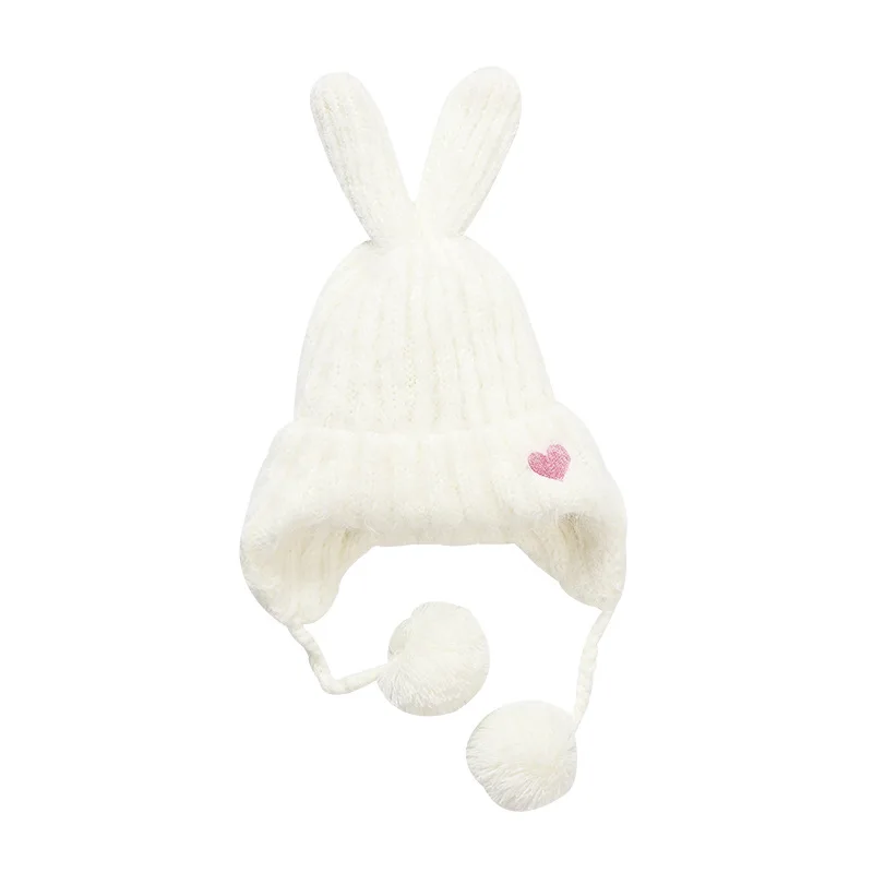 

2-6 Months Children's Winter Knitted Cap Baby Boys & Girls Elasticity White Cotton Child Cute Knitting Hat Warm Kids Street Wear