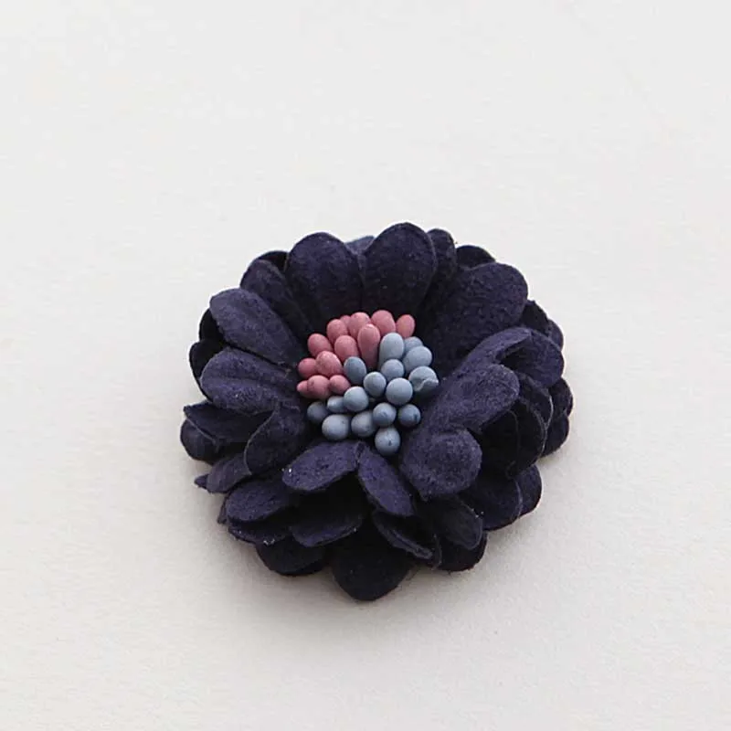 3 мм Мини ткань stamen цветы для девочек Детские аксессуары для волос корсаж и лента для волос diy материал - Цвет: royal blue