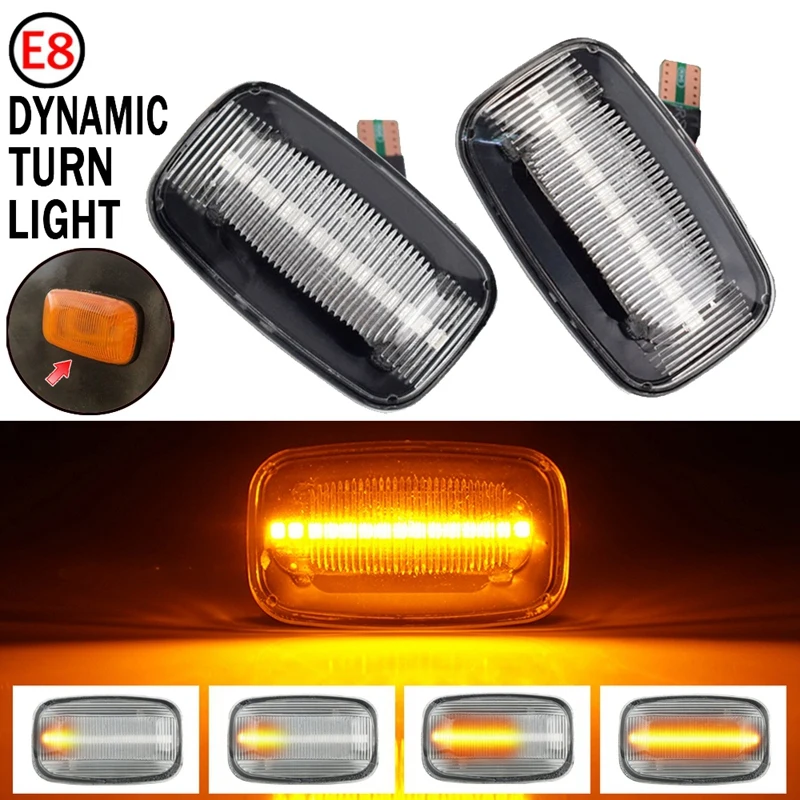 2Pcs Car Dynamic LED Side Marker Light Turn Signal for Toyota Land Cruiser 70 80 100 Series | Автомобили и мотоциклы