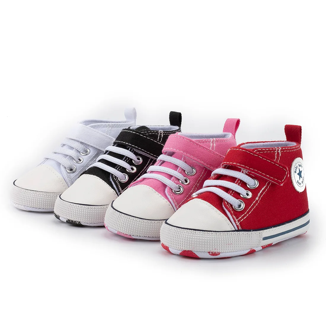 

Baby Shoes Boy Girl Star Solid Sneaker Cotton Soft Sole Newborn Infant First Walkers Anti-Slip Toddler Casual Canvas Crib Shoes