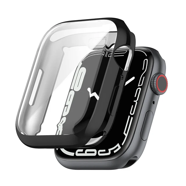 Full Protective Case for Apple Watch Series 7 41mm45mm 654321 Soft Cover Bumper Screen Protector for iWatch Series 7 Accessories Black