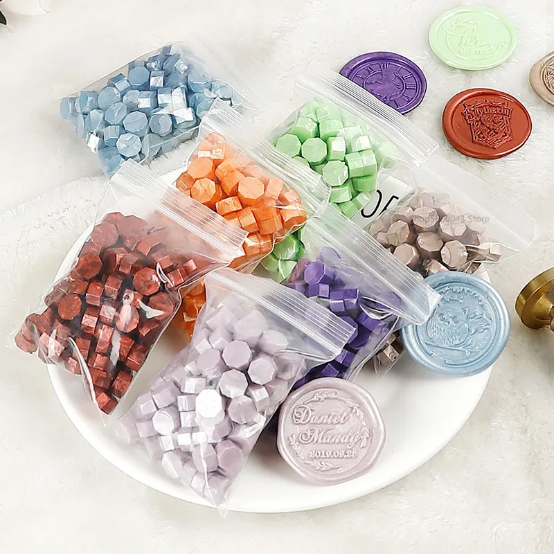 Retro Octagonal Wax Seal Stamps 100Pcs Scrapbook Material Craft Decoration