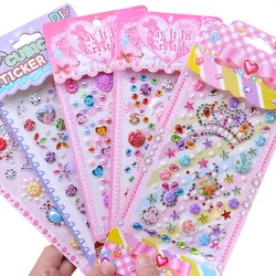 Pegatina de dibujos animados de gemas de diamante de Color para niños, decoración Manual para niña, Kit de cuentas de Arte y manualidades para niña, tablero de clavija, cuentas Aqua