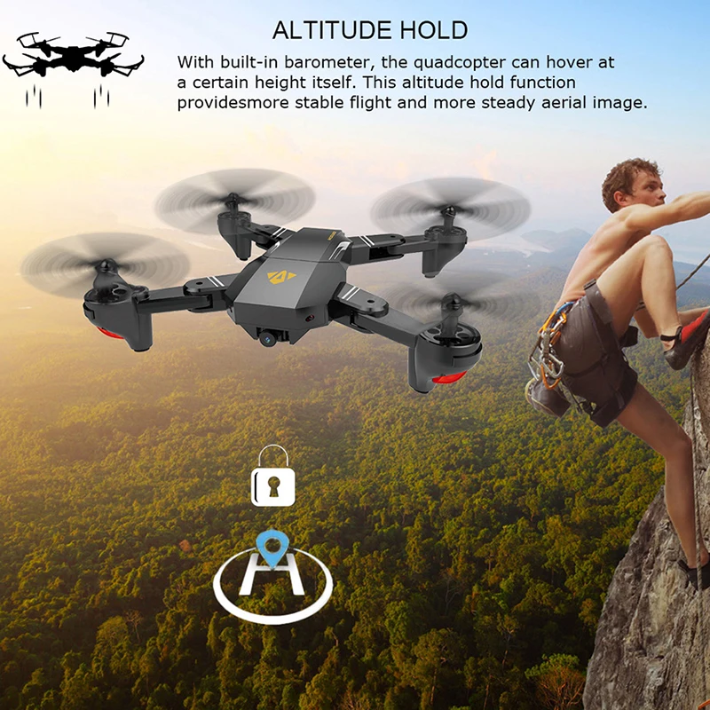 VISUO XS809HW Дрон 2MP широкоугольный wifi FPV камера Дроны с камерой 0.3MP селфи складной RC Квадрокоптер мини Дрон CS SG107