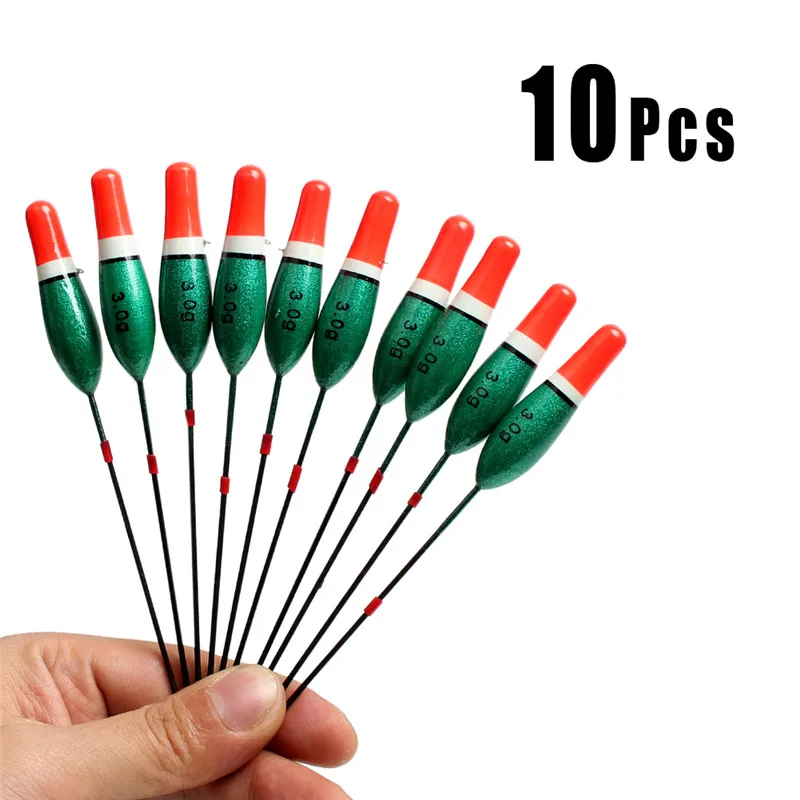 Sougayilang 10pcs/set High Quality Fishing Floats Long Tail Fishing Bobber Buoy Carp Float Fishing Tackle Fishing Float - Цвет: Зеленый