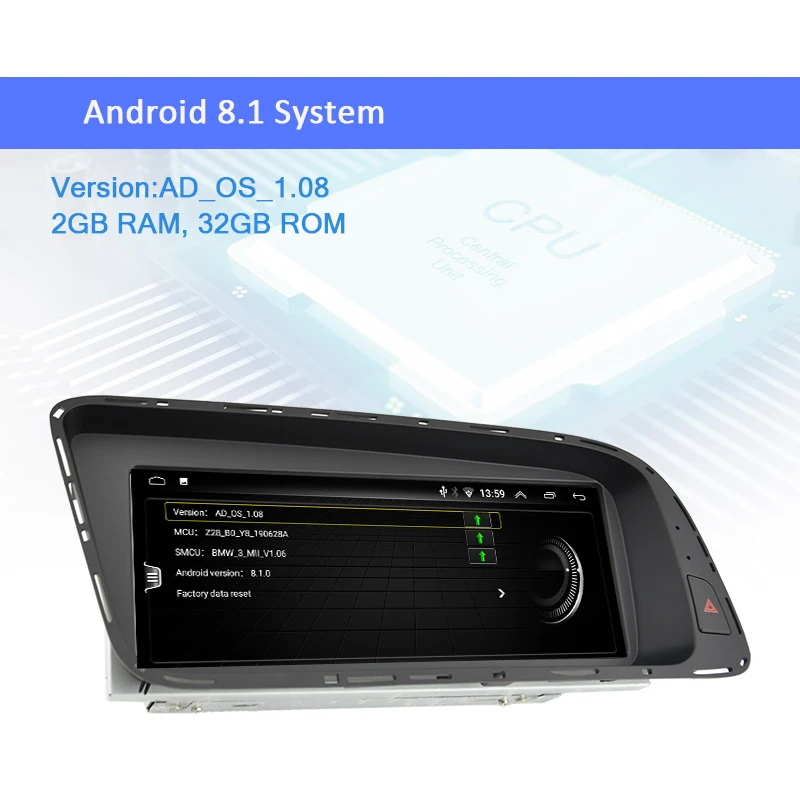 AUTOTOP 8," ips экран 2 din Android 8,1 Автомагнитола для Audi Q5 2010- gps навигация 4G WiFi Mirrorlink сплит-экран