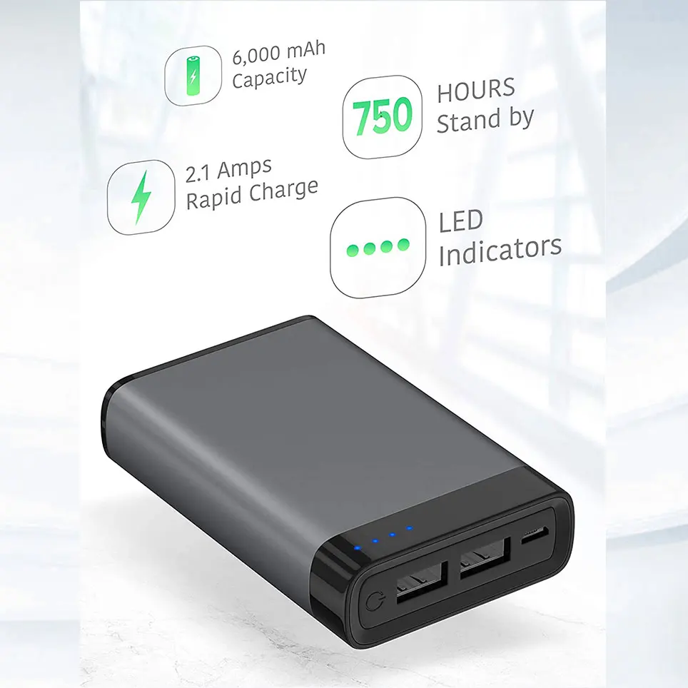 Портативное зарядное устройство 2021 блок питания USB Аккумулятор 6000 мАч для Apple iPhone