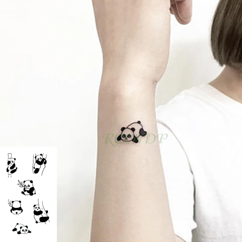 Fake Tattoos Temporary-Tattoo-Sticker Flash-Tatoo Panda-Animals Waterproof Lovely Kids