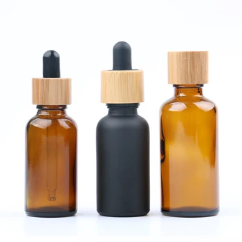 

15ml 20ml 30ml 50ml 100ml frosted white black e liquid glass dropper bottle essential oil bottle with bamboo cap