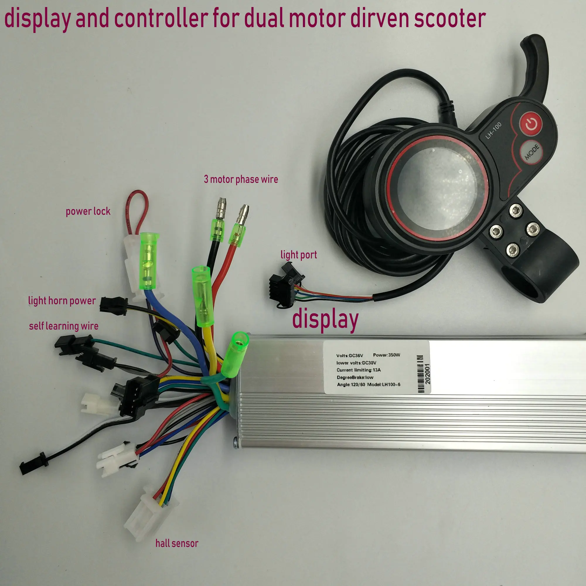 1 * ЖК дисплей с переключателем + 2 контроллеры 24v36v48v60v250w350w для электрического