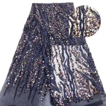 

Best Quality African Lace Fabric Navy Blue Swiss Voile Lace High Quality Embroidery French Mesh 2019 Nigeria Lace Fabric