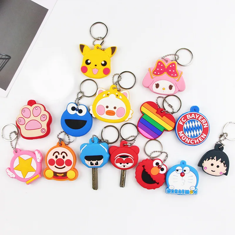 

1pcs Protective Key Case Cover for Key Control Dust Cover Holder Cartoon Silicone Organizer cat Home Accessories Supplies