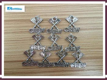 Kinitial 10pcs Designed Symbol Silver Rowing CREW Charm Paddle Ship Boat Charms Floating Charms bijoux Pendants Jewelry DIY