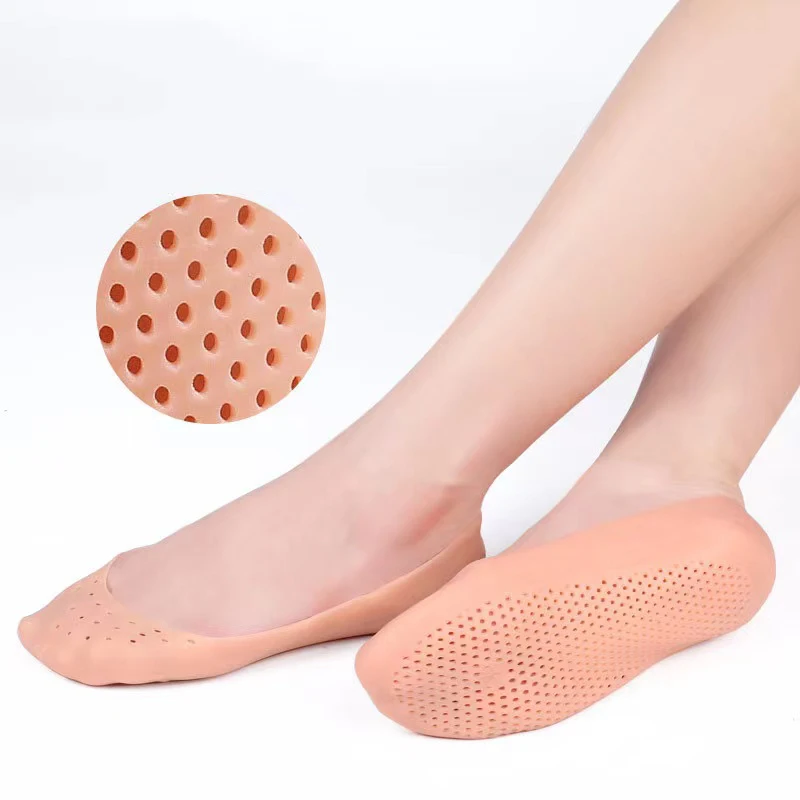 1 Pair Moisturizing Gel Pedicure Socks Foot Chapped Care Tool Cracked Dry Skin Protector Relieve Feet Pain Silicone Heel Socks