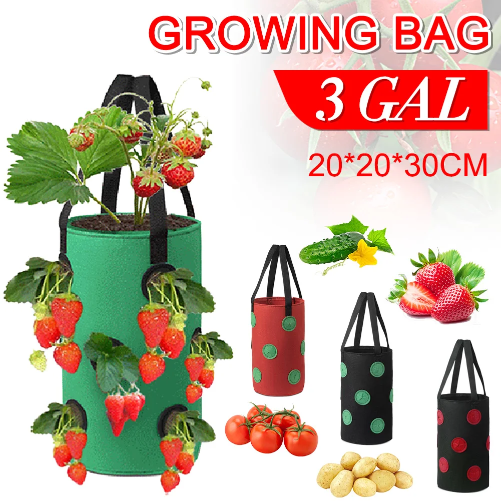 Strawberry Planting Bag Felt Cloth Planter Bag Thicken Breathable Plant
