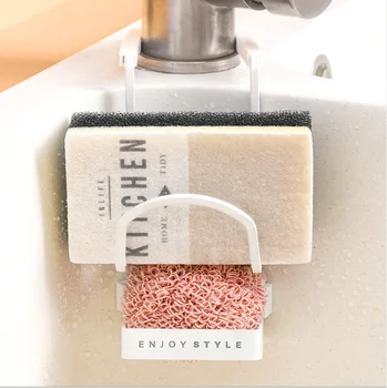 

Faucet Drain Rack Underneath Iron Art + Silicone Double Storage Keep Tidy Kitchen Sink Rack Avoid Dirt Keep Dry And Clean