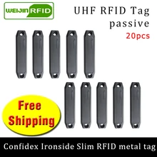 UHF RFID металлическая бирка confidex ironside slim 915m 868m Impinj Monza4QT EPC 20 шт прочные ABS Смарт пассивные RFID метки