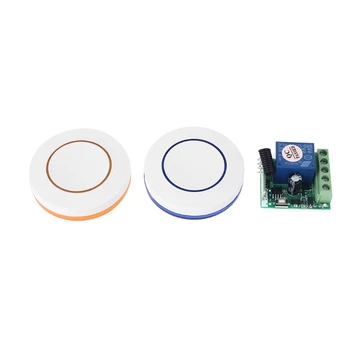 

Hot Wireless Remote Control Switch DC 12V 10A 1CH relay Receiver Module and Round free stickers Remote Controls