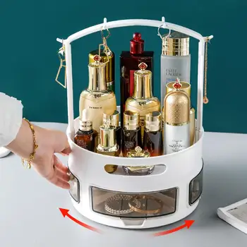 

Multifunctional Non-Slip Spice Rotating Storage Tray Kitchen Seasoning Box Rotating Tray Cosmetic Organizer Detachable Bracket