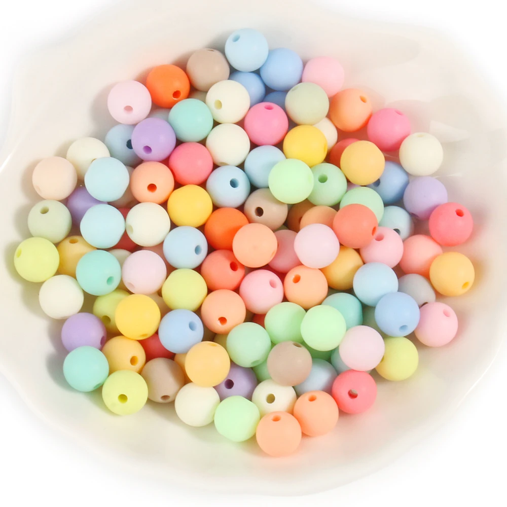 Acrylic Loose Beads 6/8/10/12/14/16mm for Jewelry Making DIY Bracelets Handicrafts