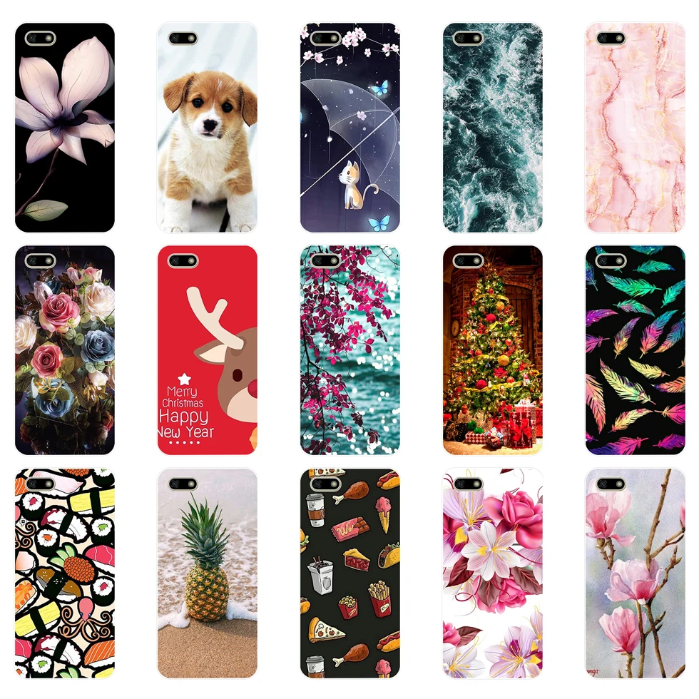 

E Silicone case For 5.45" inch Huawei Y5 2018 PRIME case Soft back cover Phone Case for on Huawei Y5 2018 case Coque bumper bags