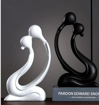 

MODERN CERAMIC ABSTRACT CHARACTER KISSING COUPLE DECORATION CRAFTS OFFICE DESKTOP FIGURINES ORNAMENTS HOME HOTEL ACCESSORIES ART
