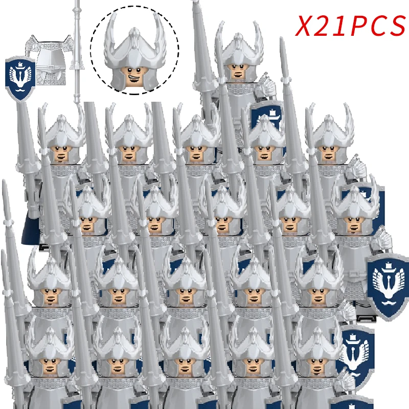Medieval Fantasy Dwarf Warrior Leader Building Blocks Set