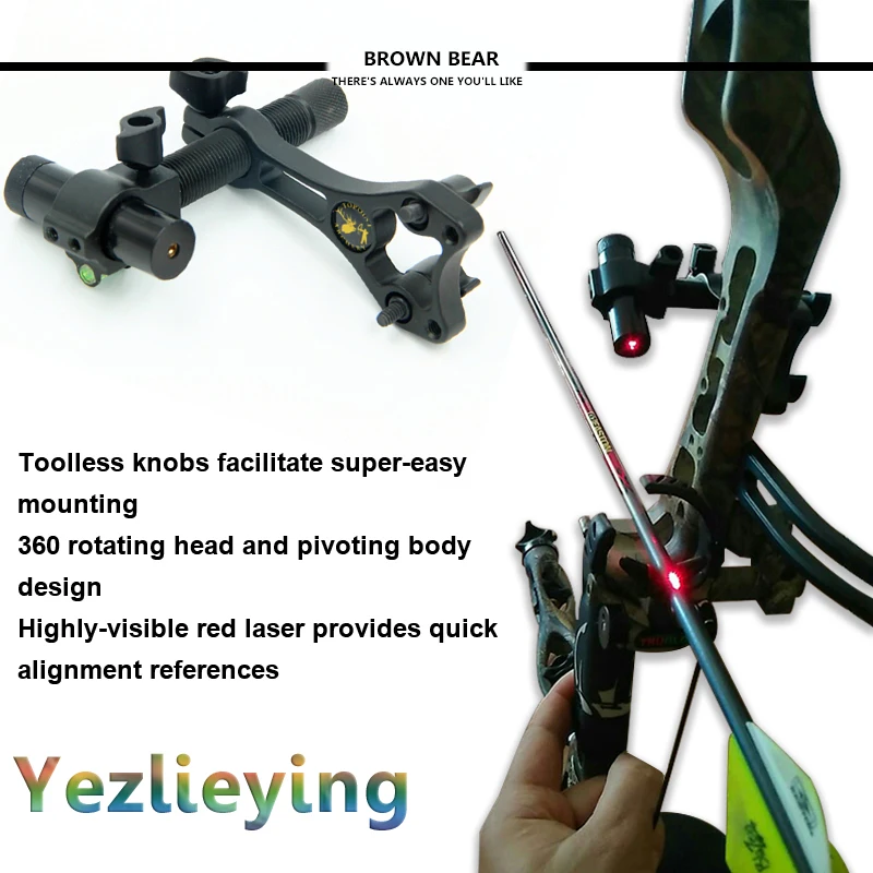 

Compound Bow Tools Bow Laser Sight Aluminum Archery Center Laser Aligner with 360 Degree Rotating Head for Archery Hunting