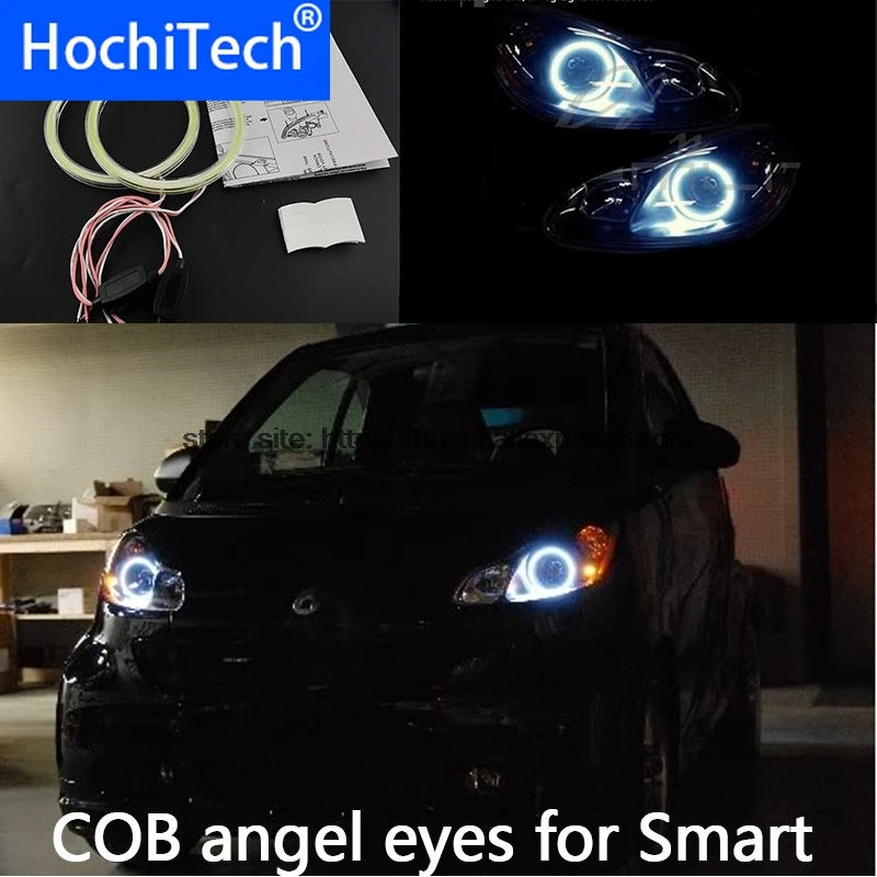 Для Smart Fortwo W451 Mk2 2008 2009 2010 2013 2014 COB Светодиодный дневной светильник Белый Halo Cob Led Angel