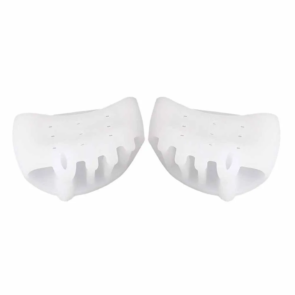 2 Pcs Elastic Toe Separator Corrector Splitter Bunion Pain Relief Straightener Orthopedic Protector Foot Care Tool Reusable - Цвет: White