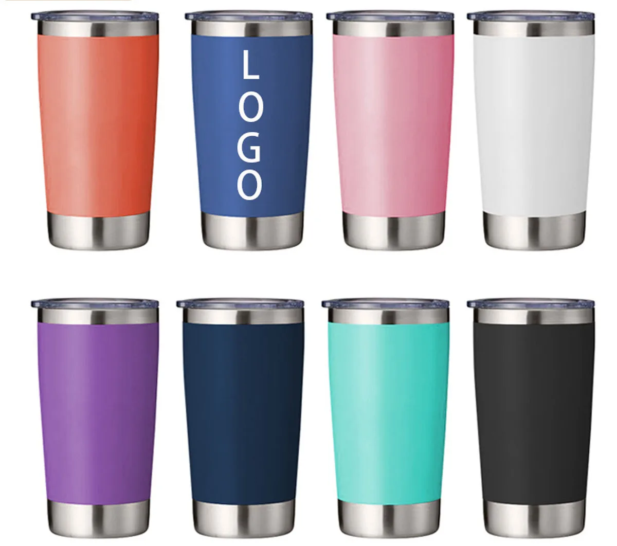 Modern urban chic 20oz insulated travel coffee mug for women with a temperature display.