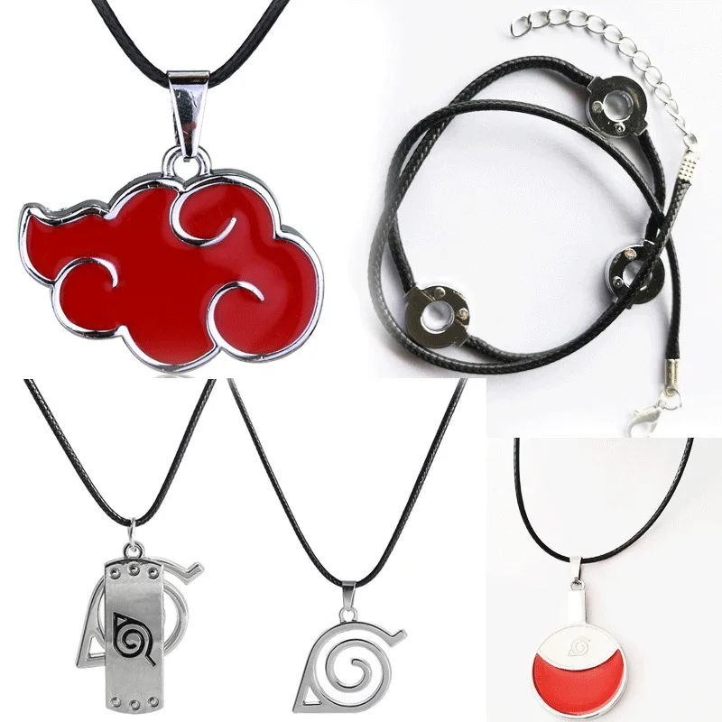 Compre Anime cosplay naruto akatsuki organização nuvem vermelha sinal  pingente colar feminino masculino colar