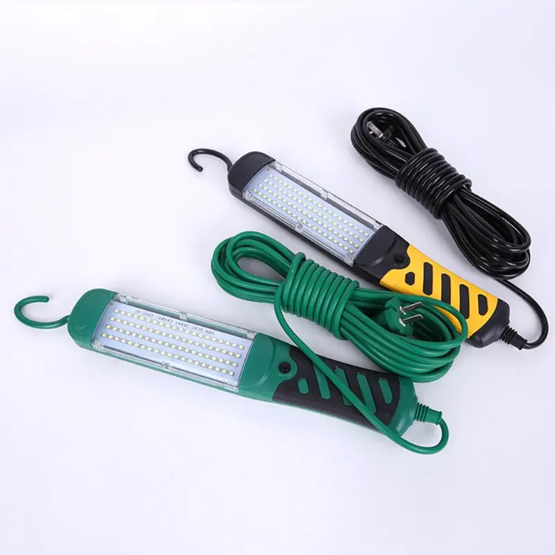 Billig Tragbare LED Notfall Sicherheit Arbeit Licht Handheld 80 LED Perlen Taschenlampe Auto Inspektion Reparatur Taschenlampe 220V Mit Haken Tragbaren