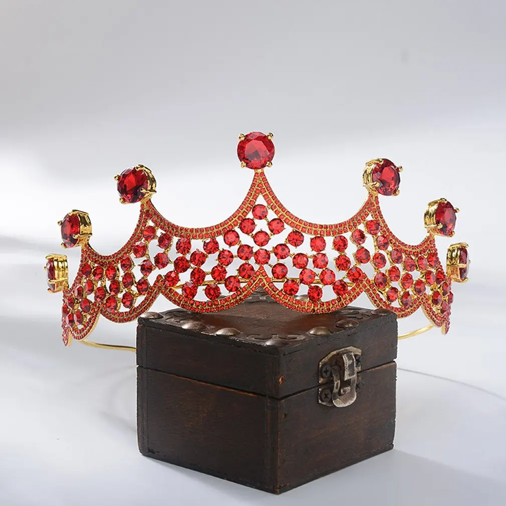 Creative Jewelry Baroque Style European And American Wedding Accessories Baroque Rhinestone Alloy White Crystal Crown