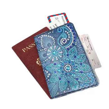 

DIY 5D Diamond Painting Leather Passport Protection Cover Gift Passport Protector Birthday Gift for Men Women