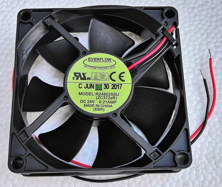 R248025su новый вентилятор Everflow 8025 8 см гидравлический 2 проводной 80X25mm DC 24V 0.21a