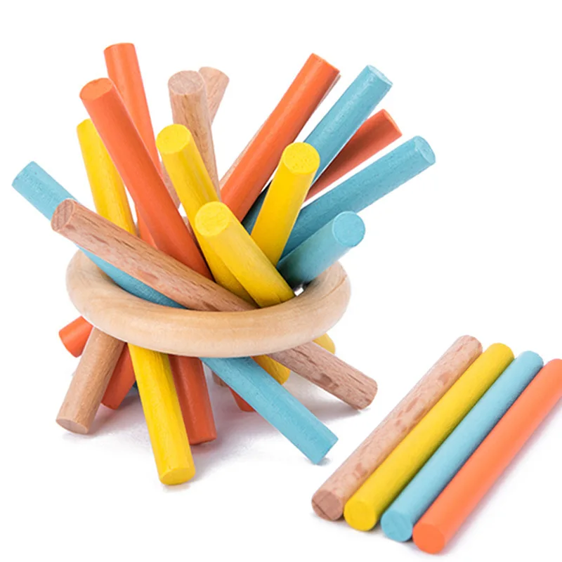 Games For Trip Kids Wooden Disassembly Toys Puzzle Domino Sticks Iron