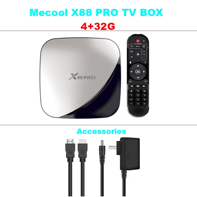 MECOOL ТВ коробка X88 PRO ТВ коробка Android9.0 4 Гб Оперативная память 64 Гб оперативной памяти, 32 Гб встроенной памяти, RK3318 Quad core Wifi Youtube 4K X88PRO 2GB16GB комплект для умного дома компьютерной приставки к телевизору - Цвет: X88 PRO-4-32G