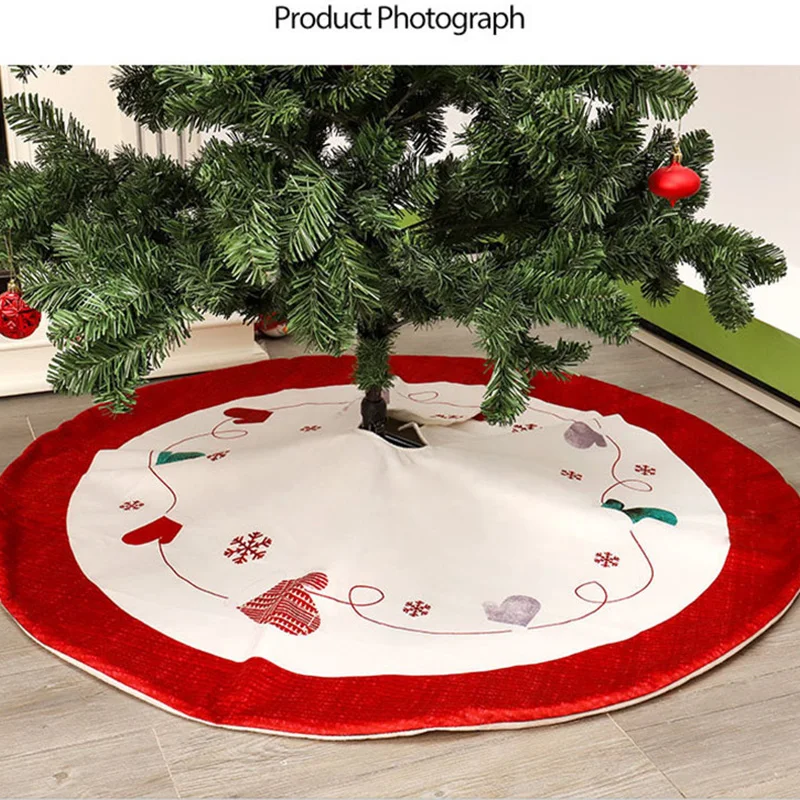 Christmas Tree Skirt 120cm Round Carpet Christmas Decorations for Home Floor Mat New Year Xmas Tree Skirts