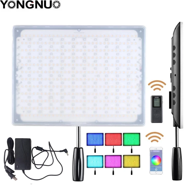 YN600RGB AC adapter YONGNUO YN600 RGB Ultra Thin Video LED Video/ Photo Light with Adjustable Color Temperature 3200K-5500K for Canon Nikon camera - Цвет: YN600RGB AC adapter
