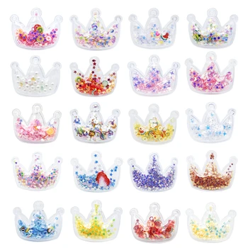 

38*30mm Transparent Quicksand Shaker Bling Sequins Beads Polymer DIY Make Hair Clip Accessories Craft Phone Decoration,10Yc10779