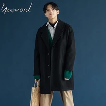 Yasword, Хлопковый тренч, пальто для мужчин, Осень-зима, Мужская брендовая куртка, ветровка, мужское пальто, повседневное, однотонный, тонкий воротник, пальто, верхняя одежда