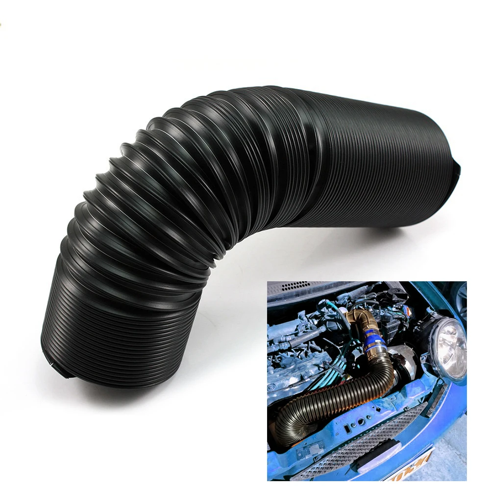 

63/76MM Car Engine Flexible Air Intake Pipe Car Air Filter Intake Air Hose Pipe 1M
