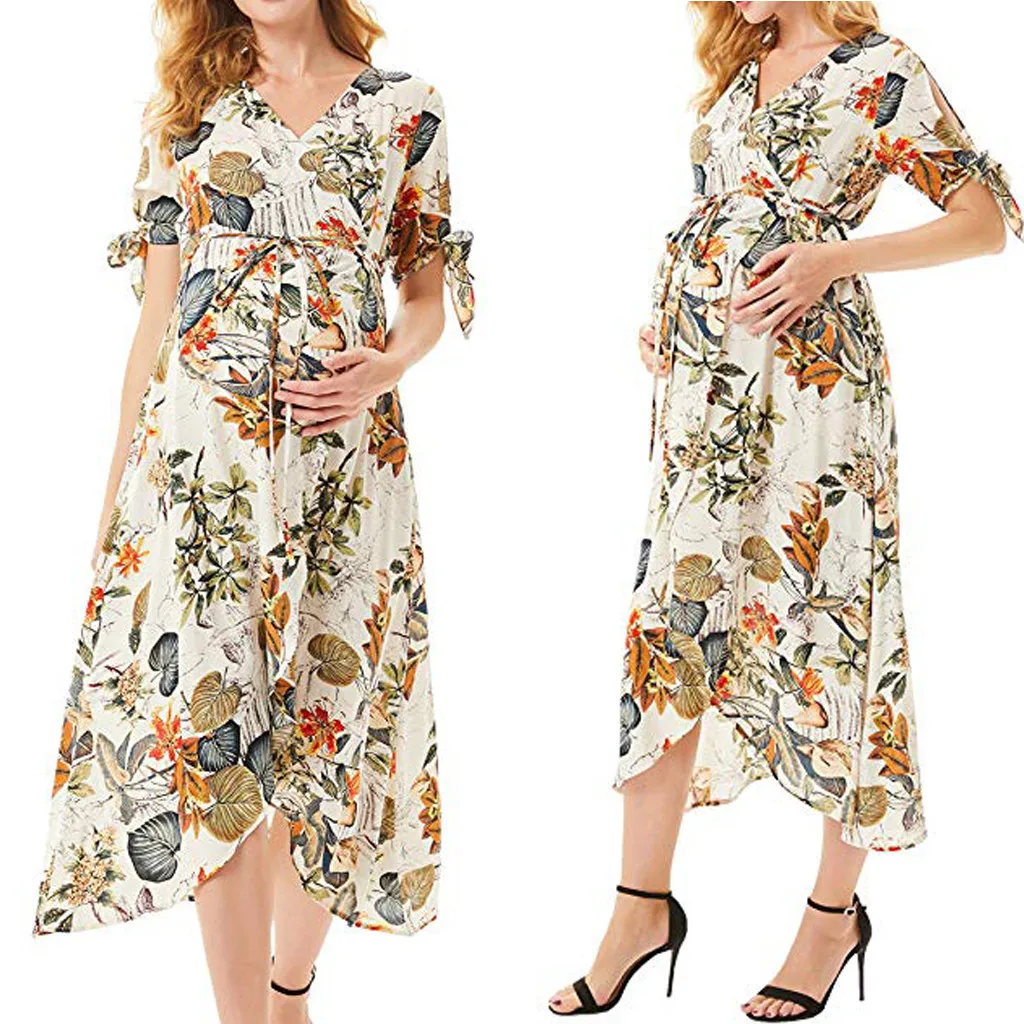 

Casual Maternity Floral Dresses Vestidos Nursing Pregnancy Dress Clothes Pregnant Clothes Women Sundress Breastfeeding Dresses