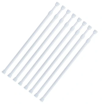 

8 Small Tension Rods 15.7 inch to 28 inch Spring Extendable Curtain Curtain Shower Curtain Telescopic Rod for Kitchen Cabinet Cu